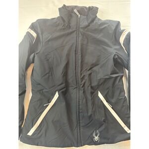 Spyder Women's Black Jacket Full‎ Zip SKI WInter Snow Size 12